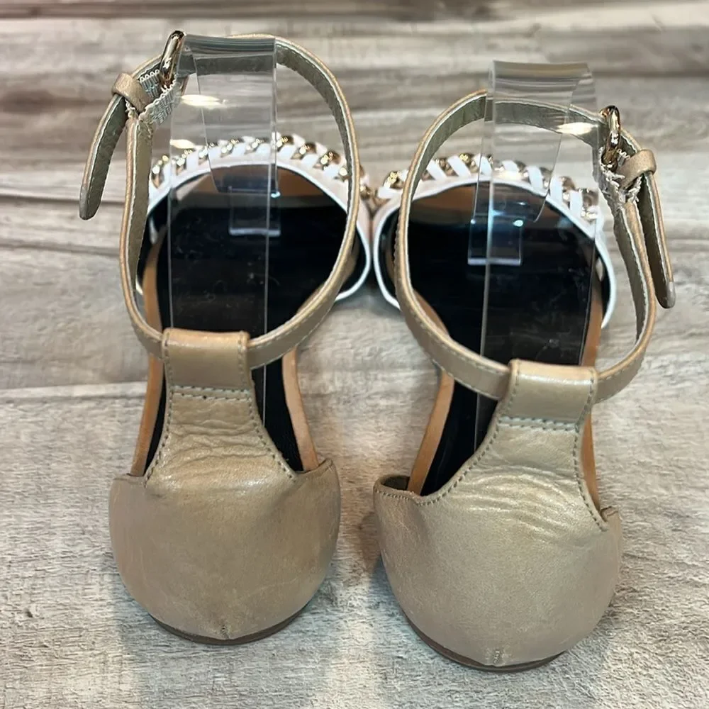 Coach Seabreeze Leather Ankle Strap Sandal w/chain size 7